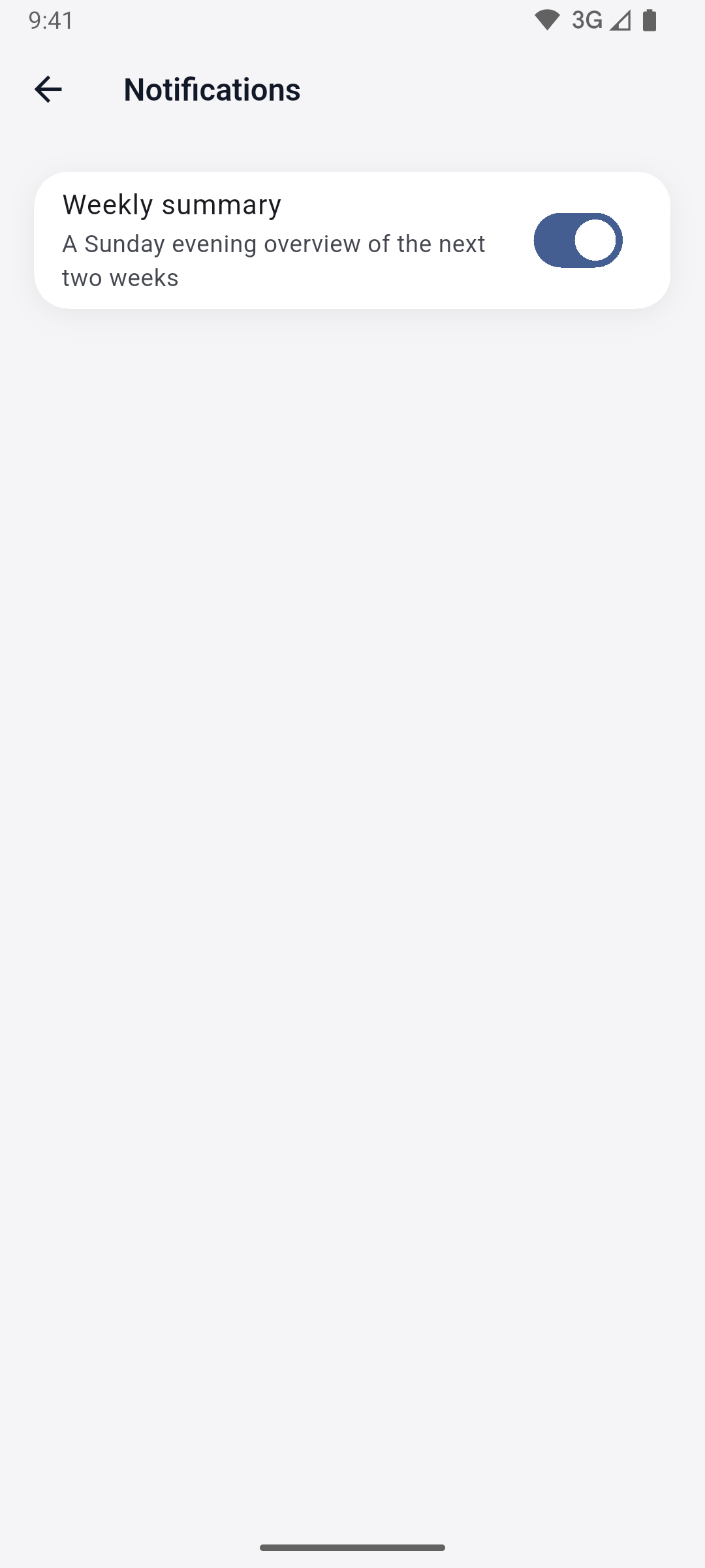 App screenshot — reminder settings